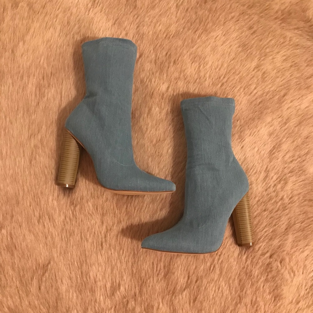 Connie mid calf denim booties